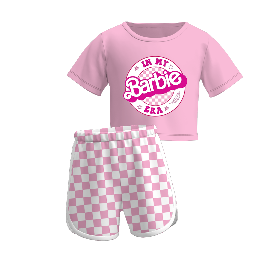 （Pre Order）Girls Barbie Summer Shorts Set