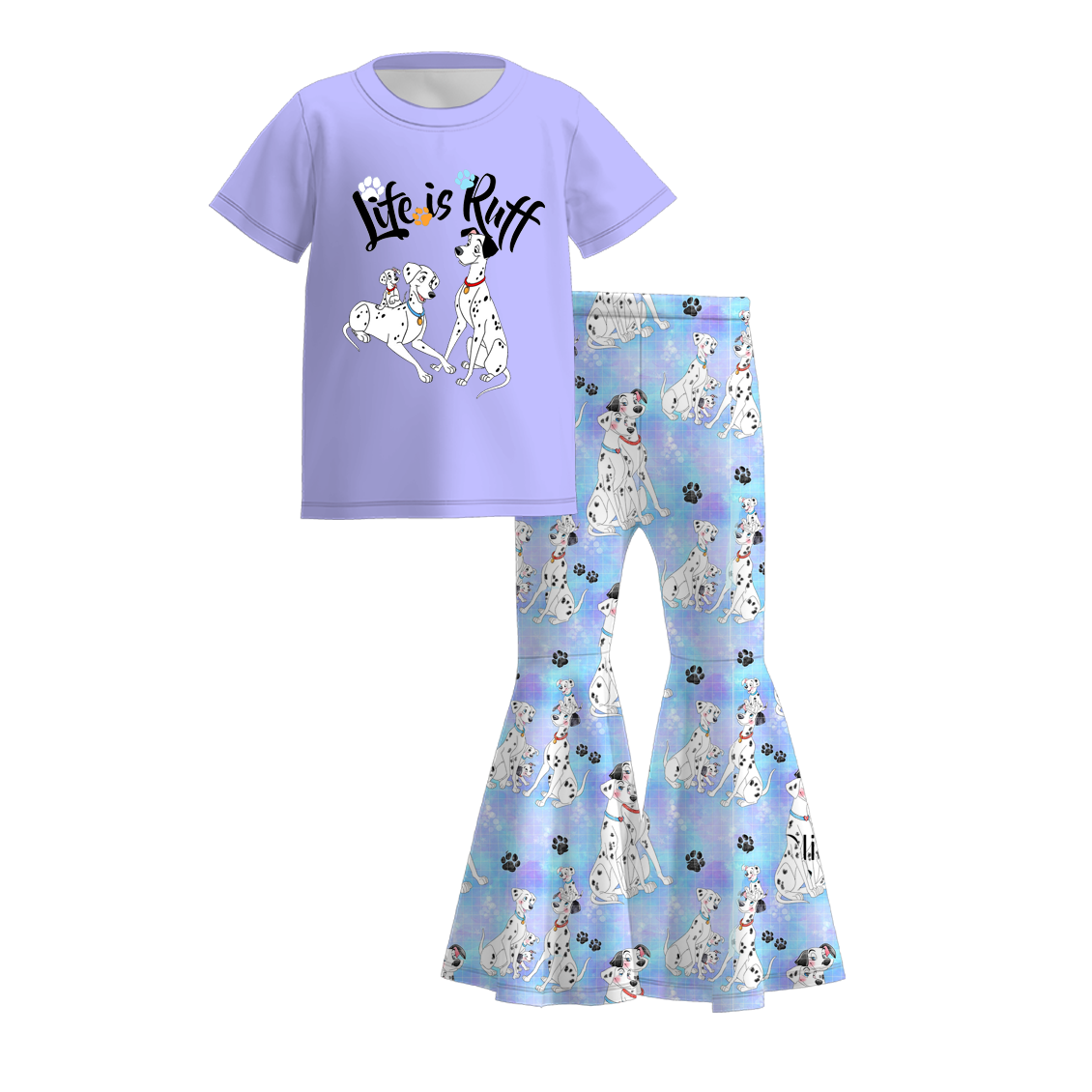 （Pre Order）Girls Summer Cartoon Print Bell Pant Set