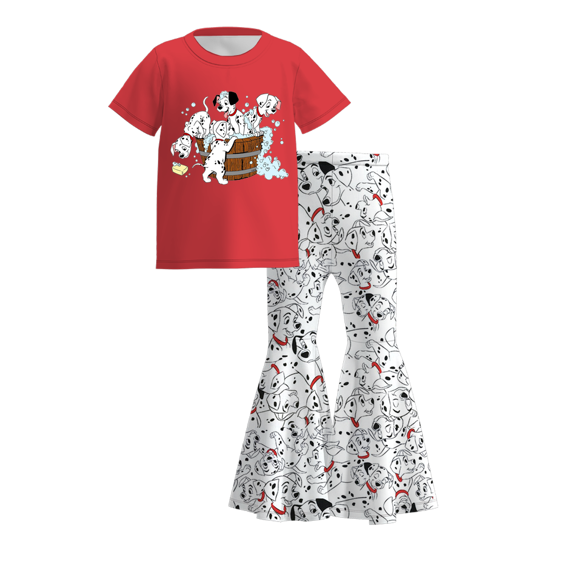 （Pre Order）Girls Summer Cartoon Print Bell Pant Set