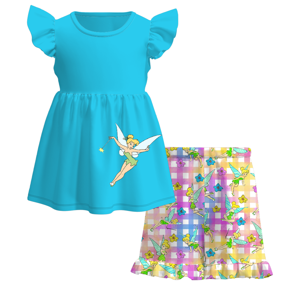 （Pre Order）Girls Summer Tinker Bell Print Short Set