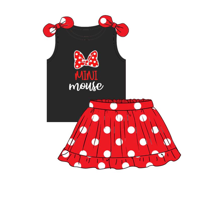 （Pre Order）Girls Summer Mickey Print Skirt Set