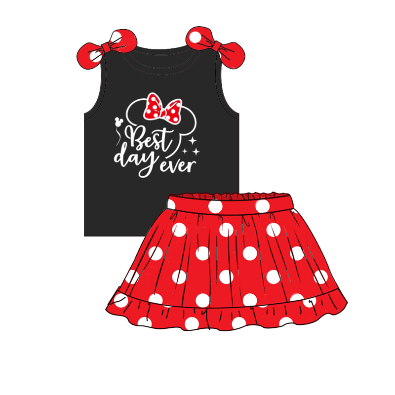 （Pre Order）Girls Summer Mickey Print Skirt Set