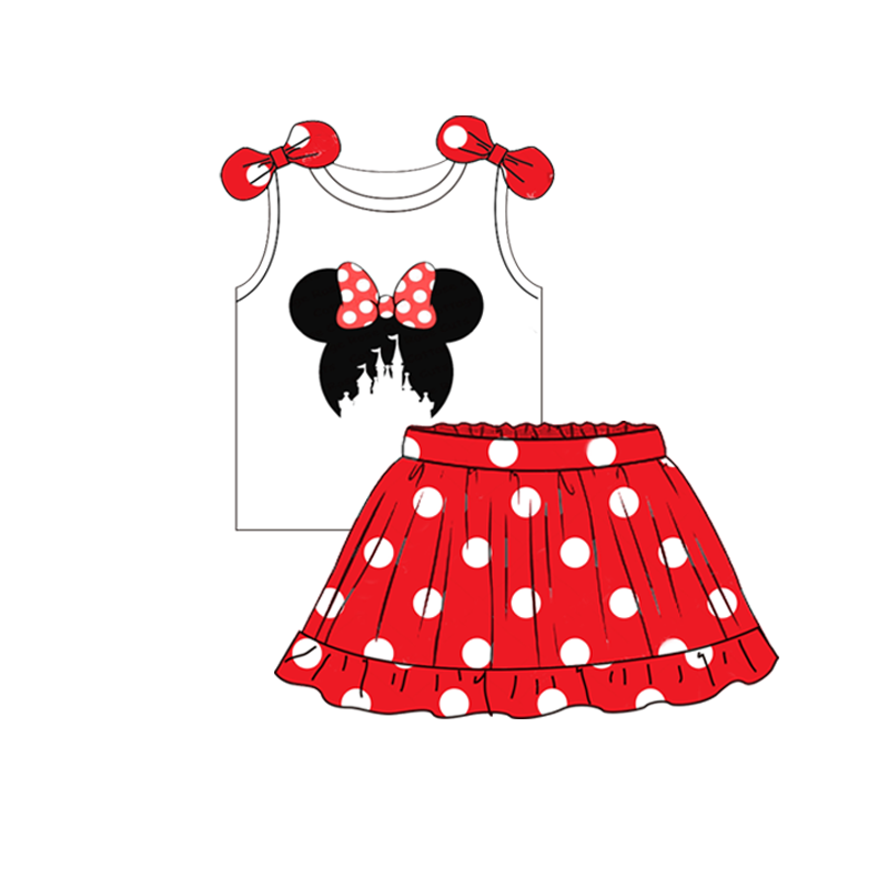 （Pre Order）Girls Summer Mickey Print Skirt Set