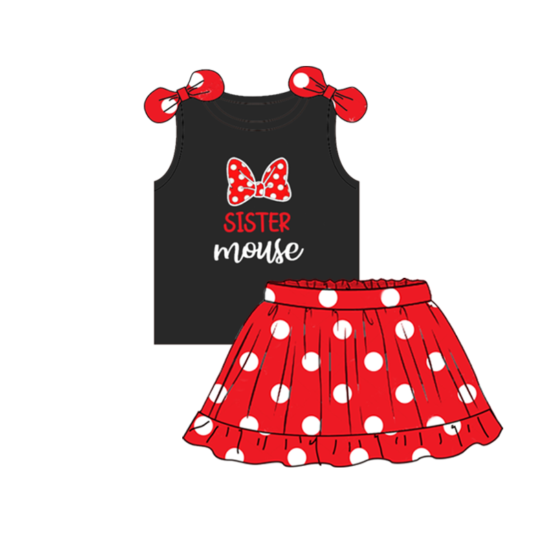 （Pre Order）Girls Summer Mickey Print Skirt Set