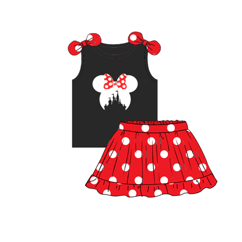 （Pre Order）Girls Summer Mickey Print Skirt Set