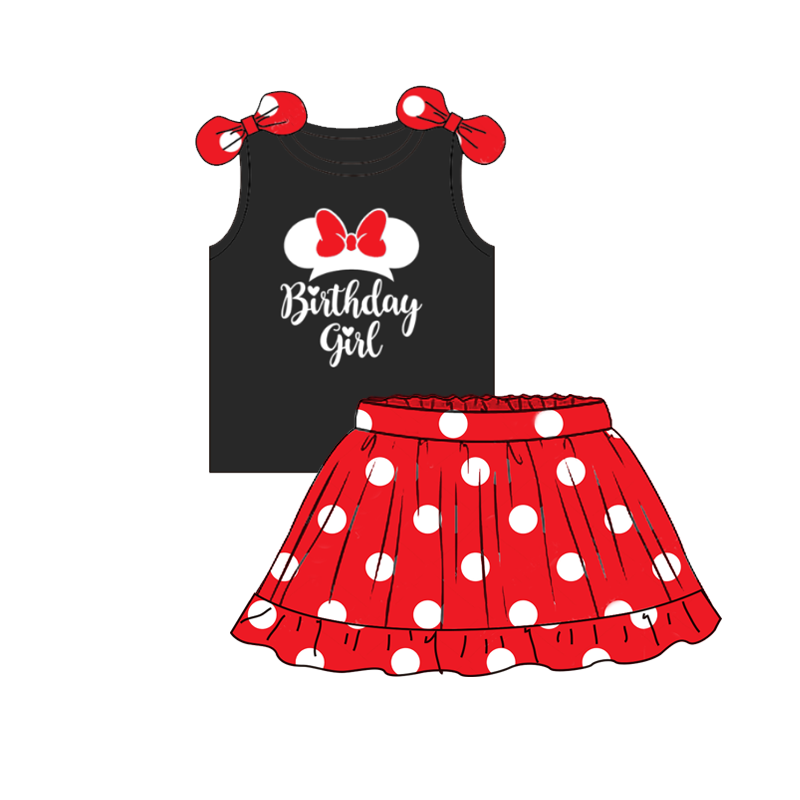 （Pre Order）Girls Summer Mickey Print Skirt Set