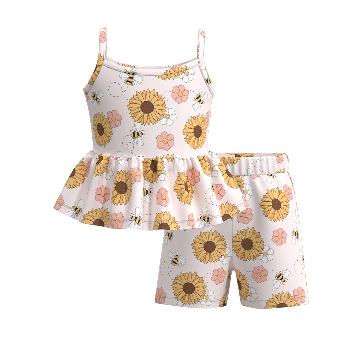 （Pre Order）Girls Summer Floral Print Short Set