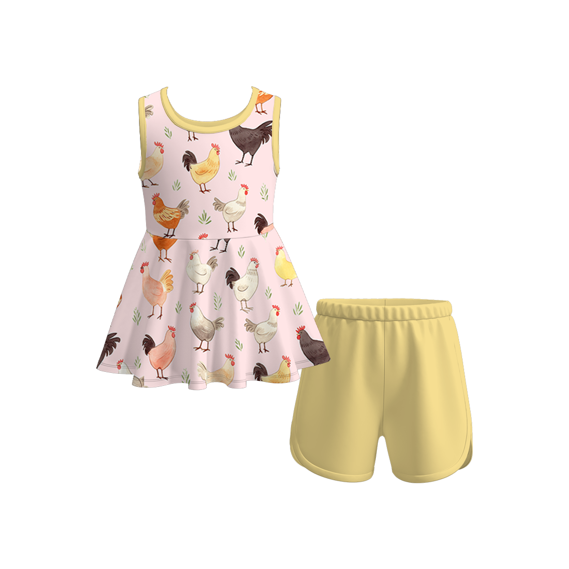 （Pre Order）Girls Summer Farm Print Short Set