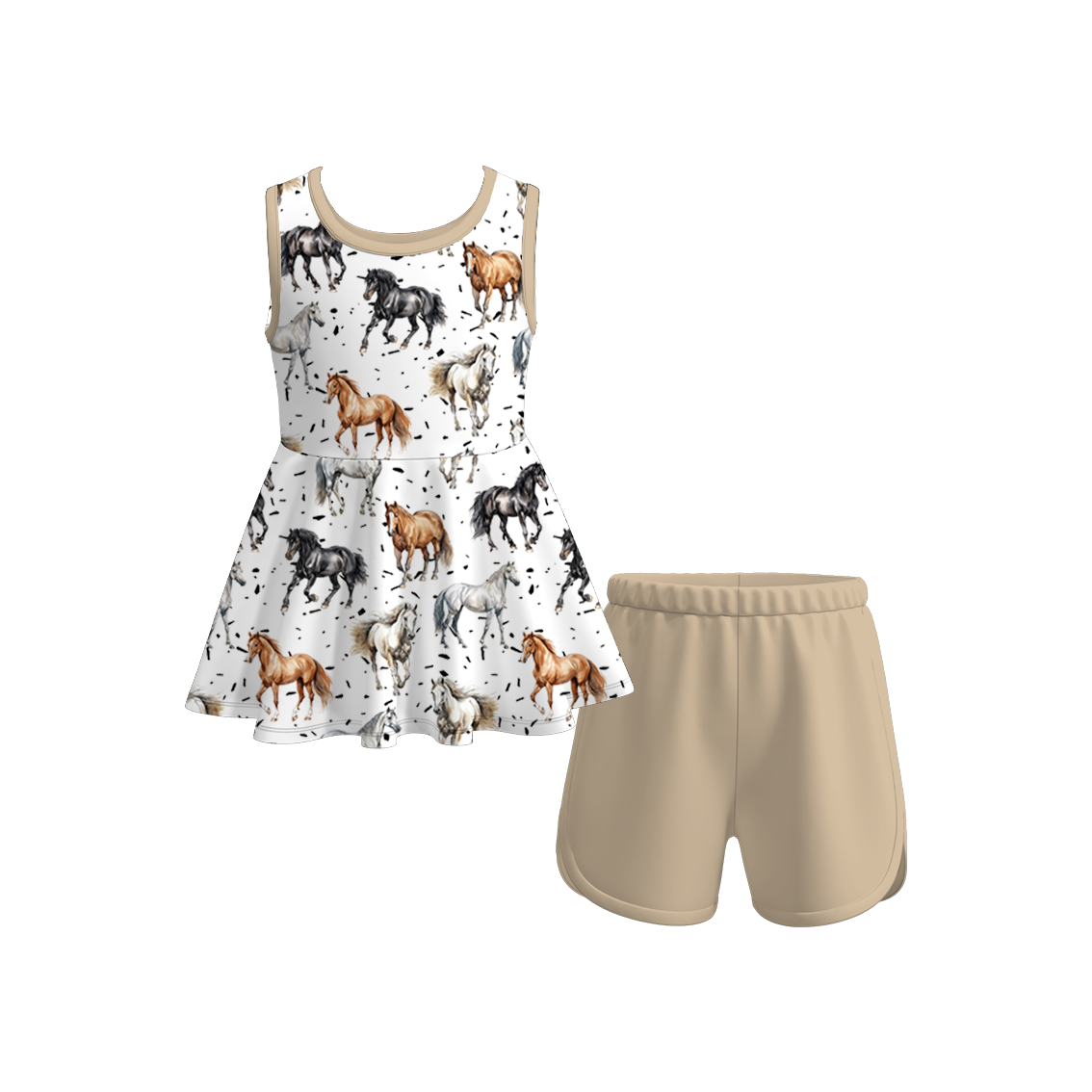 （Pre Order）Girls Summer Farm Print Short Set