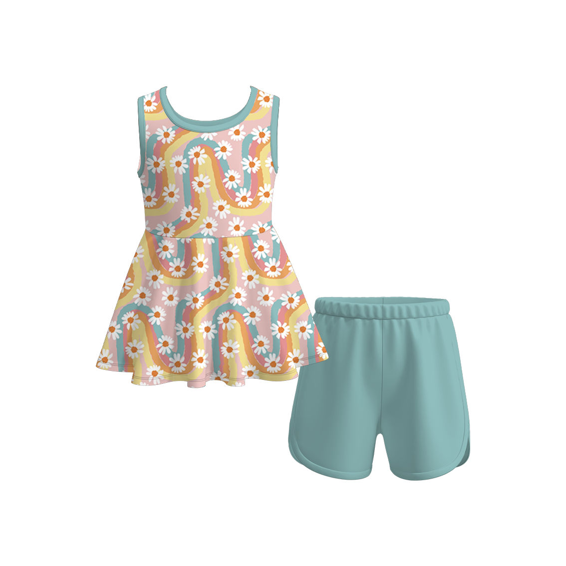 （Pre Order）Girls Summer Farm Print Short Set