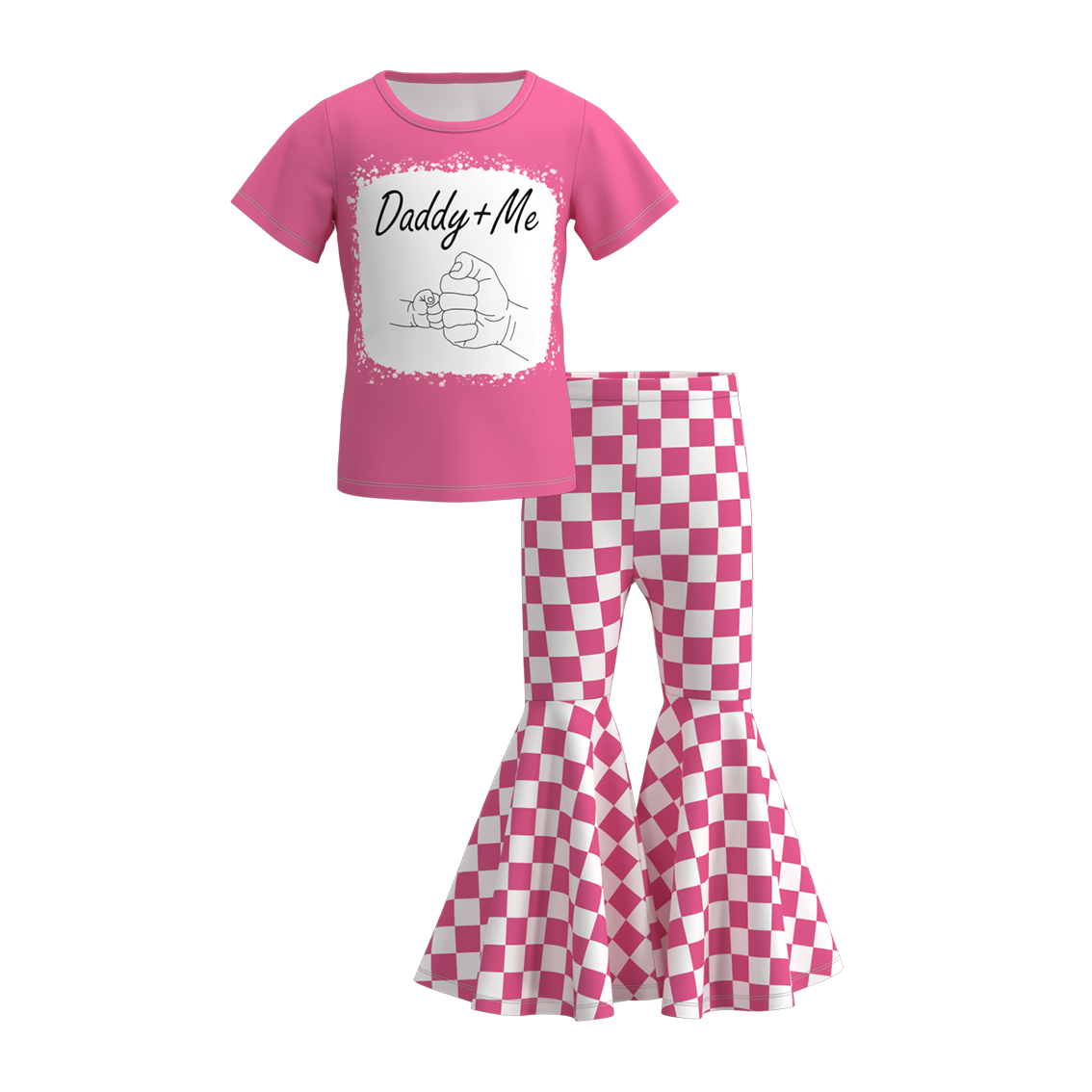 （Pre Order）Girls Summer Daddy's Girl Print Bell Pant Set