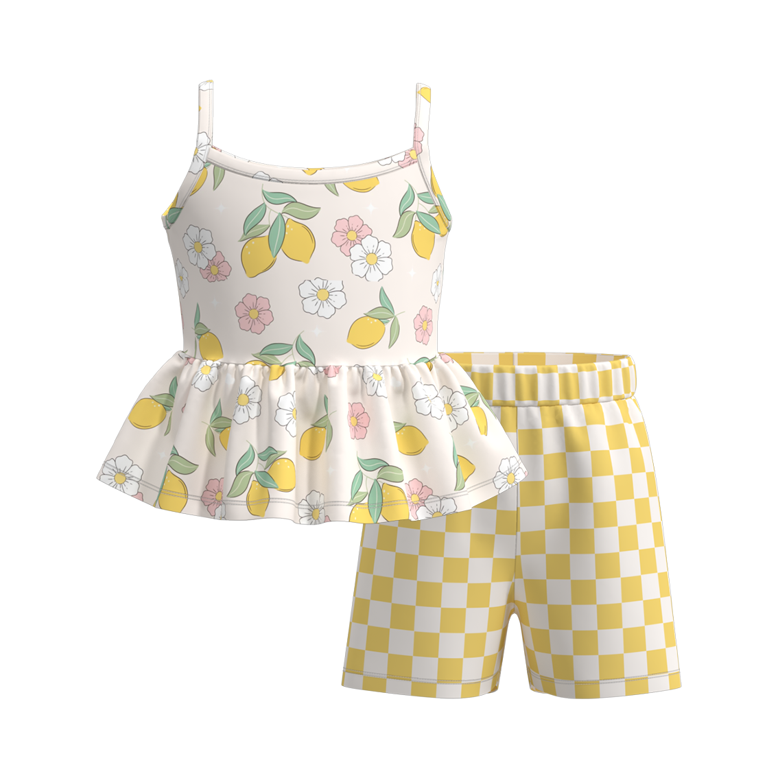 （Pre Order）Girls Summer Ice Cream Print Slip Short Set