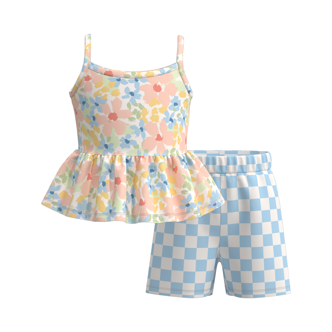 （Pre Order）Girls Summer Ice Cream Print Slip Short Set