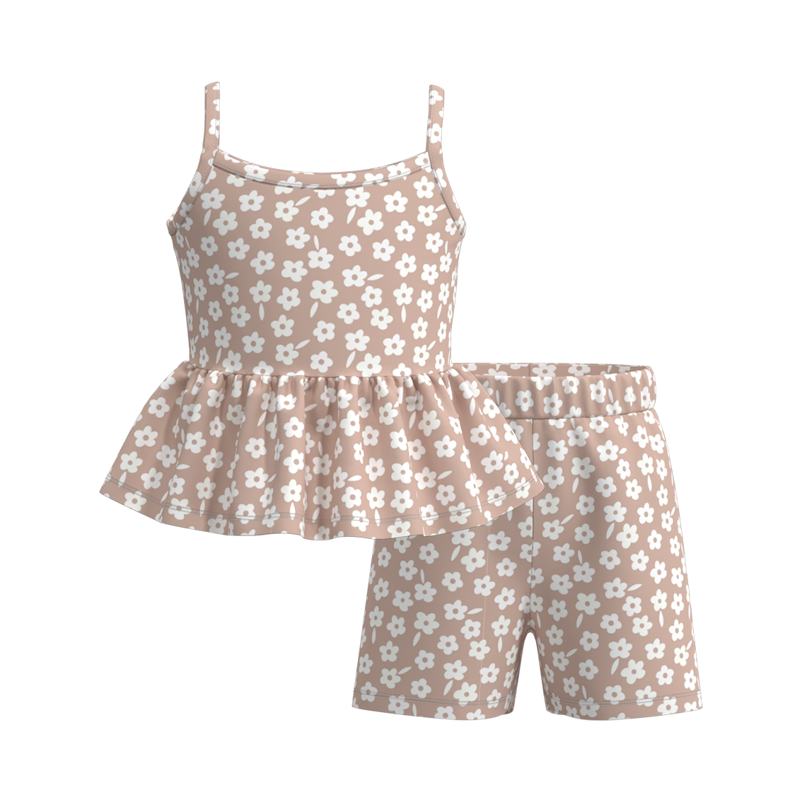 （Pre Order）Girls Summer Ice Cream Print Slip Short Set