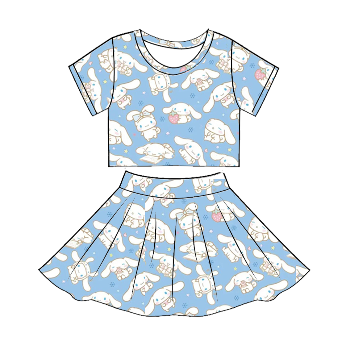 （Pre Order）Girls Summer Sanrio Print Skirt Set