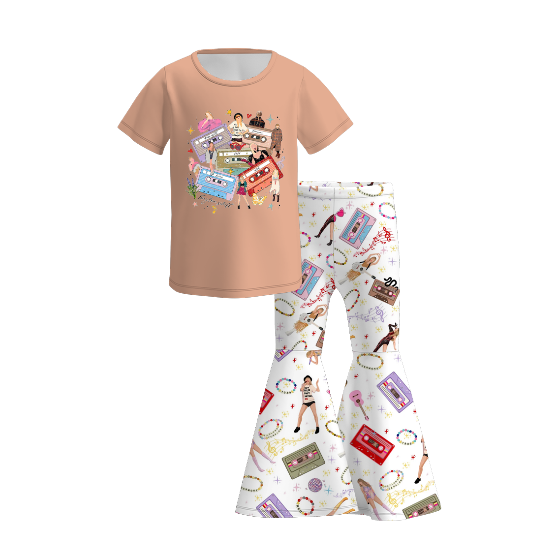 （Pre Order）Girls Summer TS Print Bell Pant Set