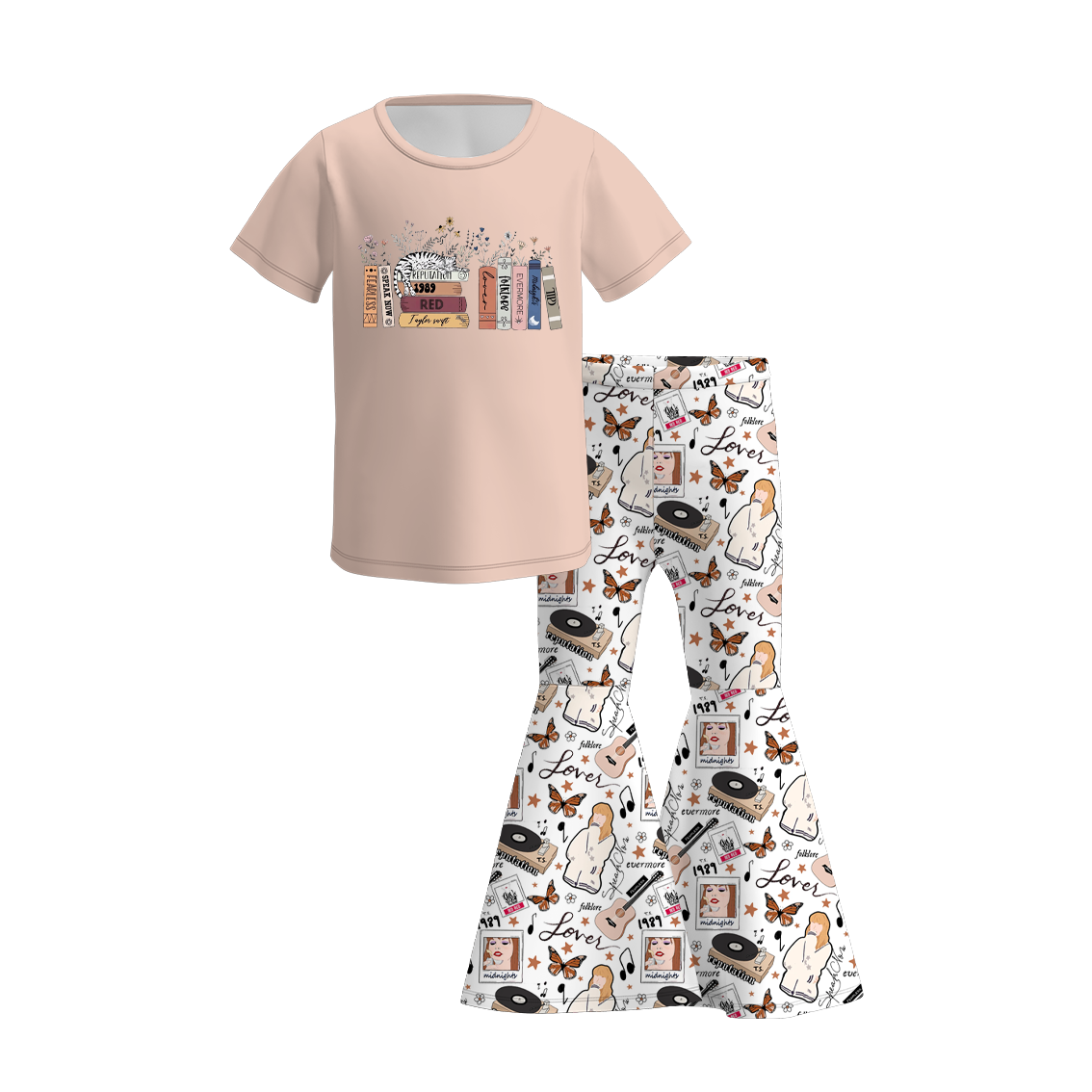 （Pre Order）Girls Summer TS Print Bell Pant Set