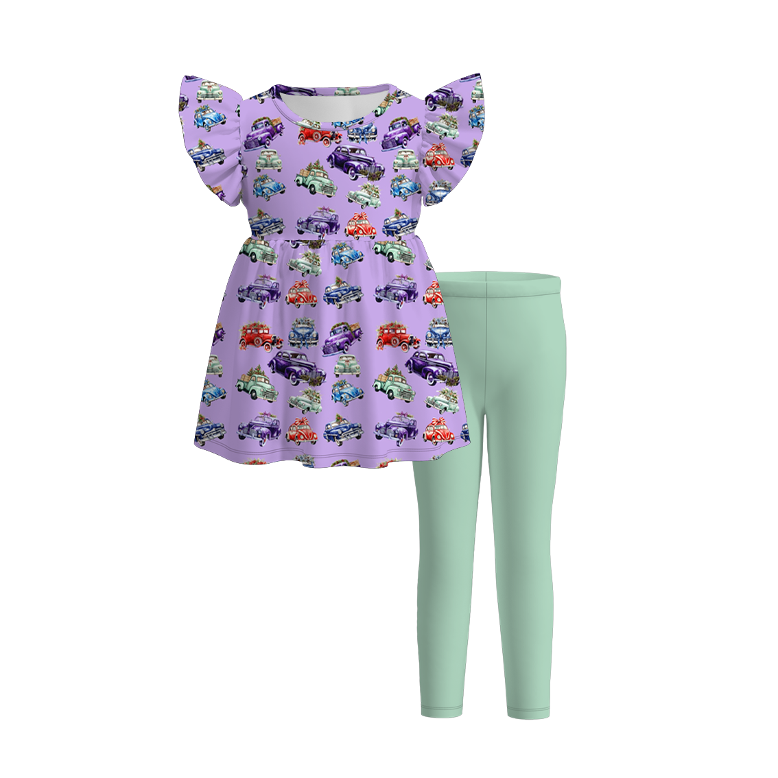 （Pre Order）Girls Summer Father's Day Print Outfit Set