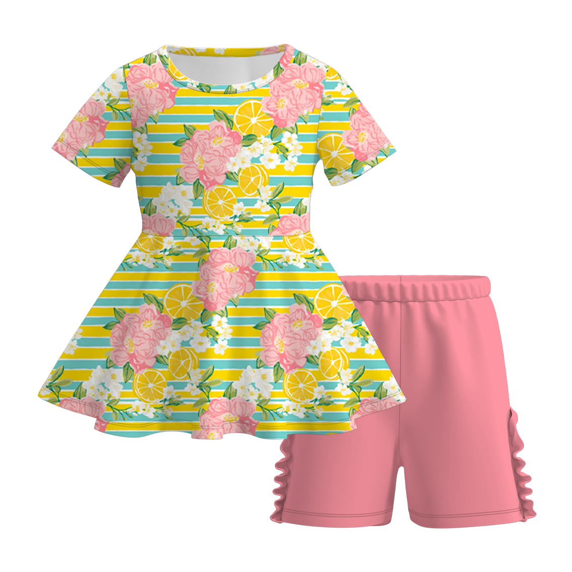 （Pre Order）Girls Under The Sea Print Milk Silk Short Set