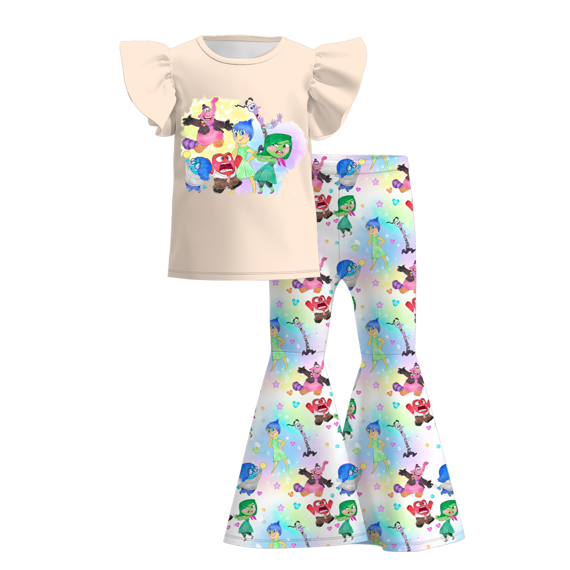 （Pre Order）Girls Cute Cartoon Print Pants Set