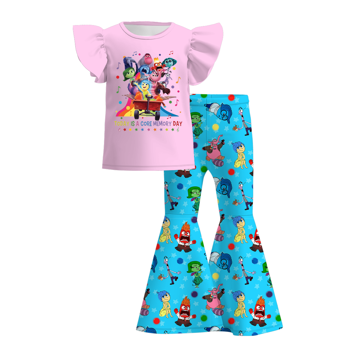 （Pre Order）Girls Cute Cartoon Print Pants Set