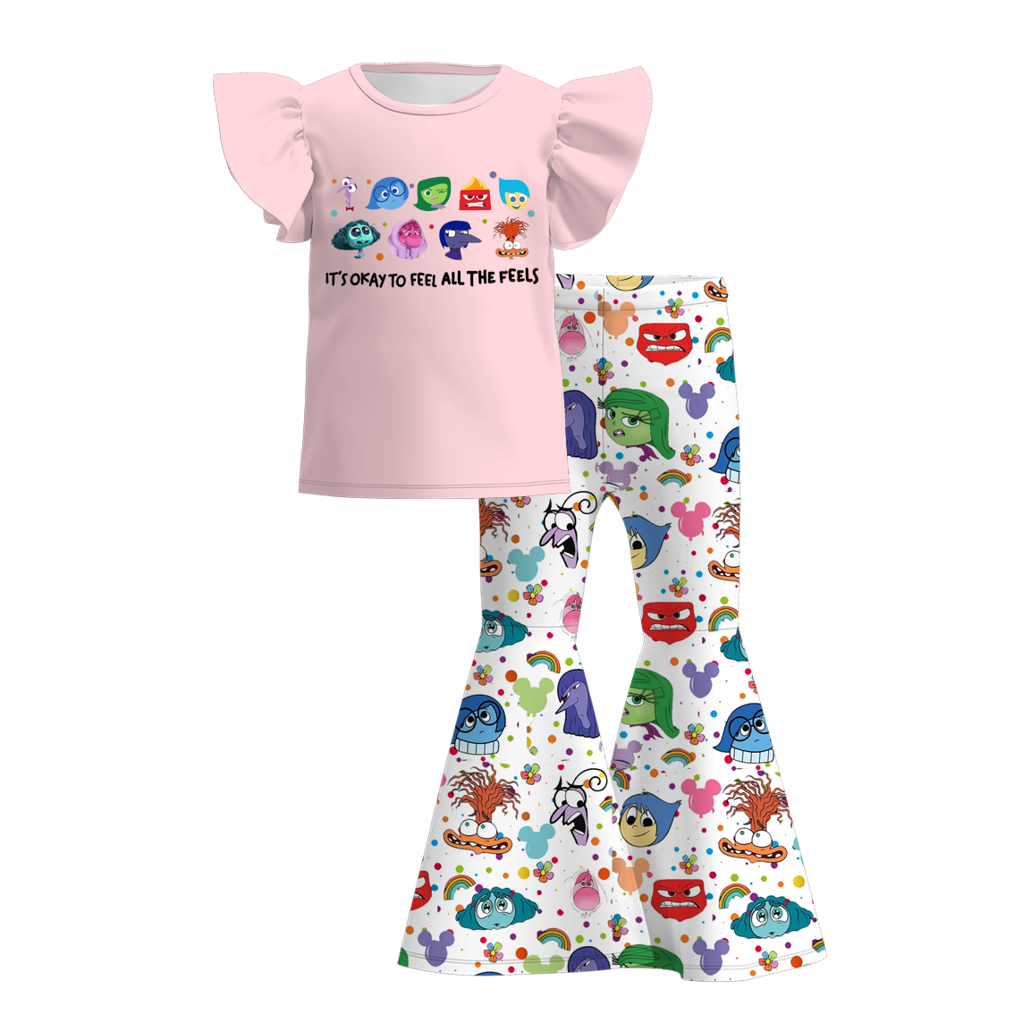 （Pre Order）Girls Cute Cartoon Print Pants Set