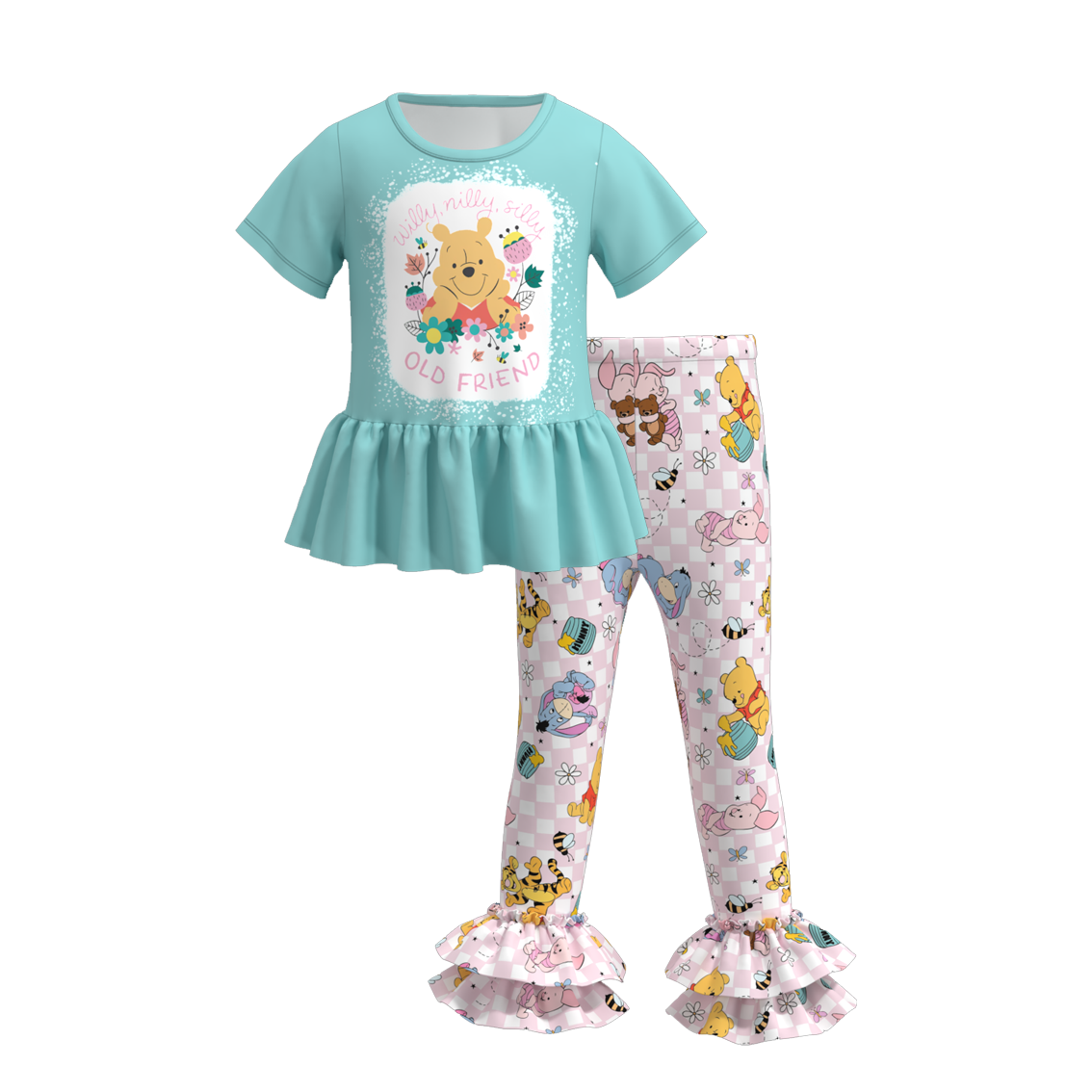 （Pre Orders）Girls Cartoon Print Outfit Set