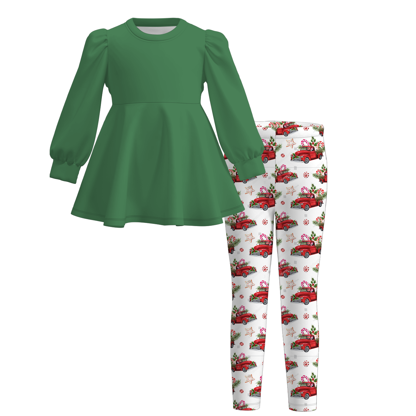 （Pre Order）Girls Christmas Print Outfit Set