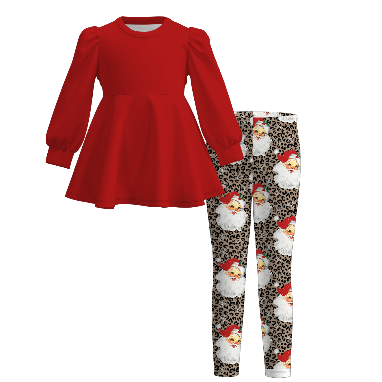 （Pre Order）Girls Christmas Print Outfit Set