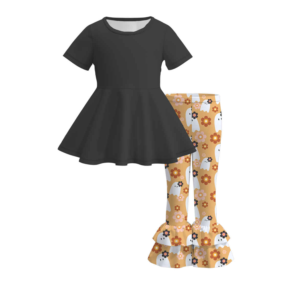 （Pre Order）Girls Halloween Print Outfit Set