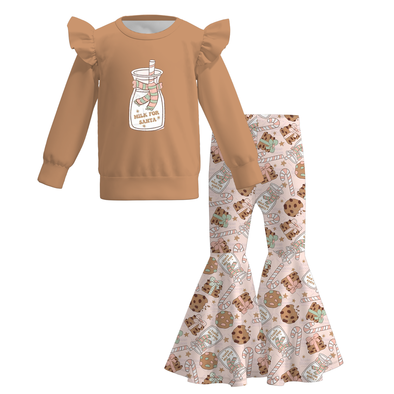 （Pre Order）Girls Christmas Print Outfit Set