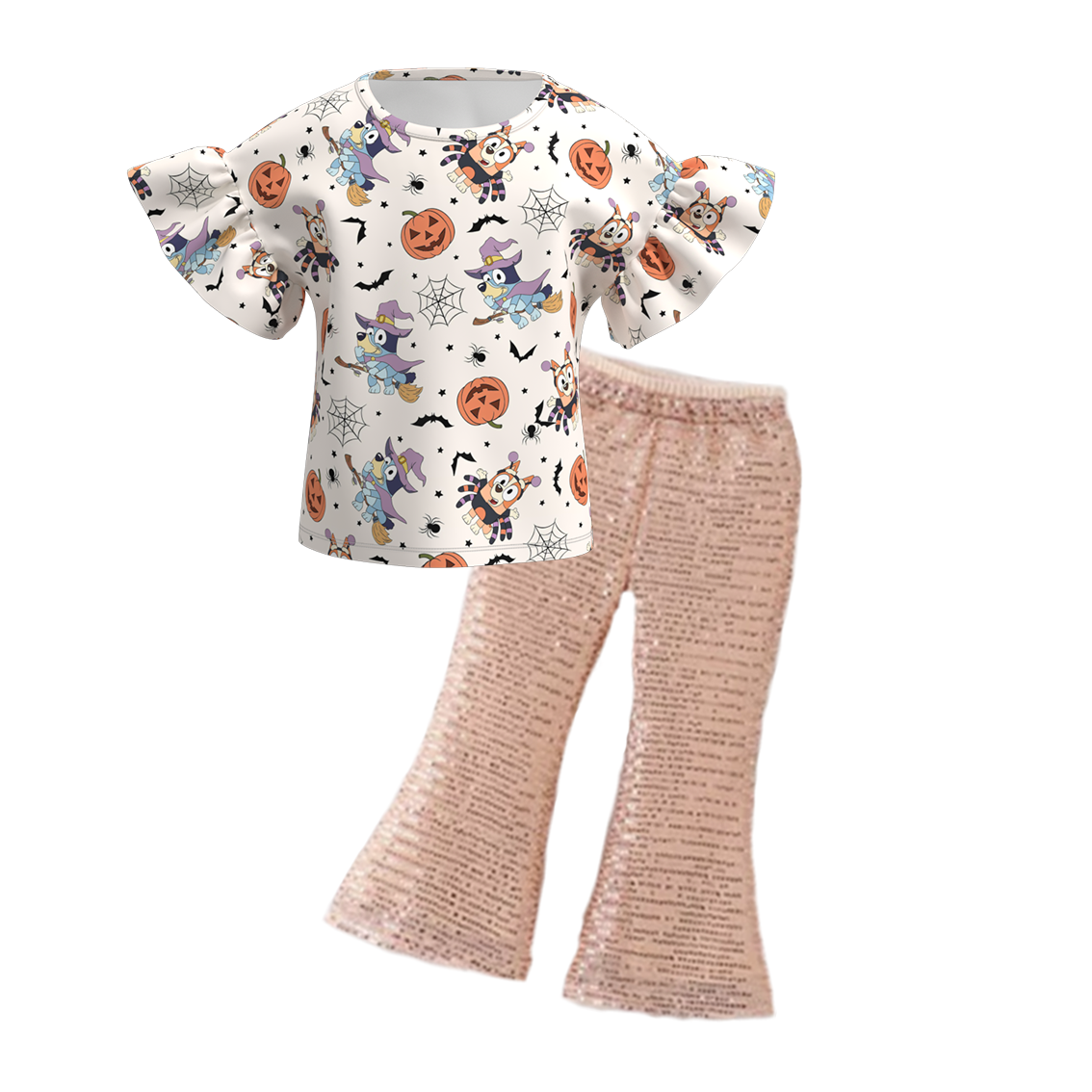 （Pre Order+Pant In Stock）Girls Halloween Print Outfit Set