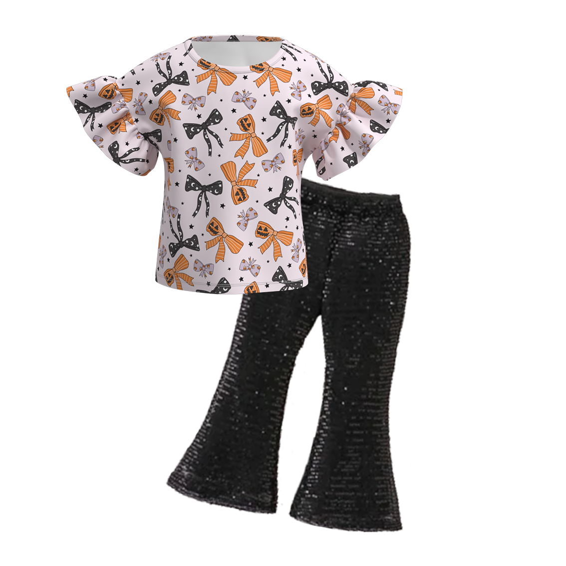 （Pre Order+Pant In Stock）Girls Halloween Print Outfit Set