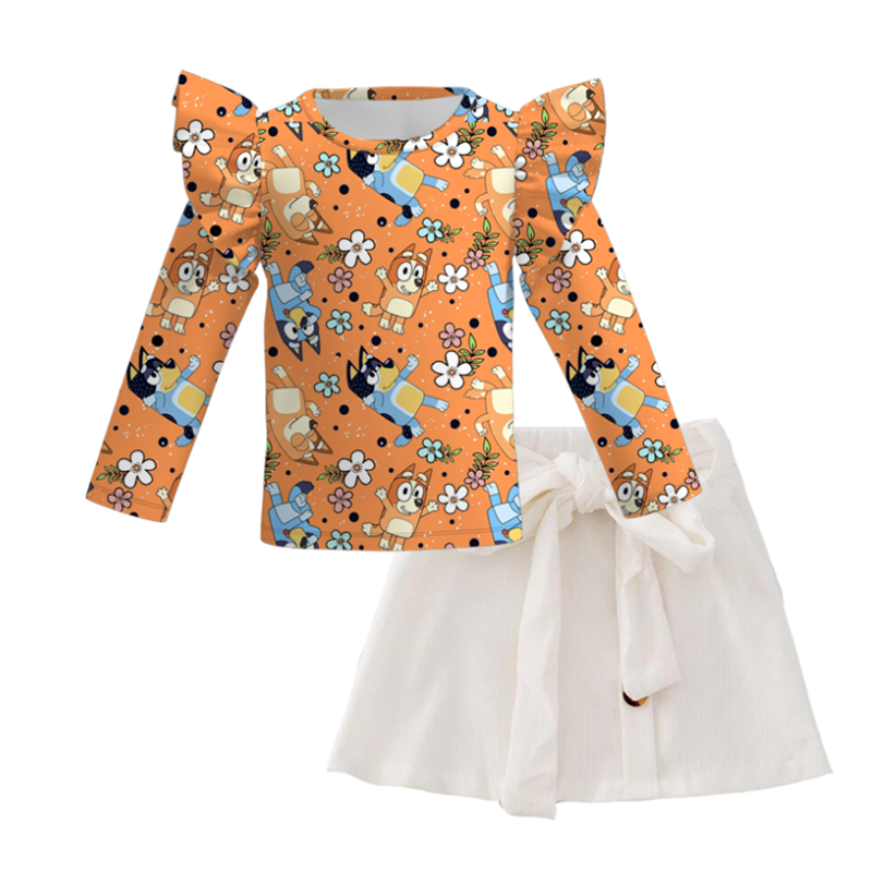 （Pre Order+Skirt In Stock）Girls Cartoon Print Skirt Set