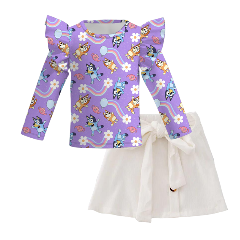 （Pre Order+Skirt In Stock）Girls Cartoon Print Skirt Set