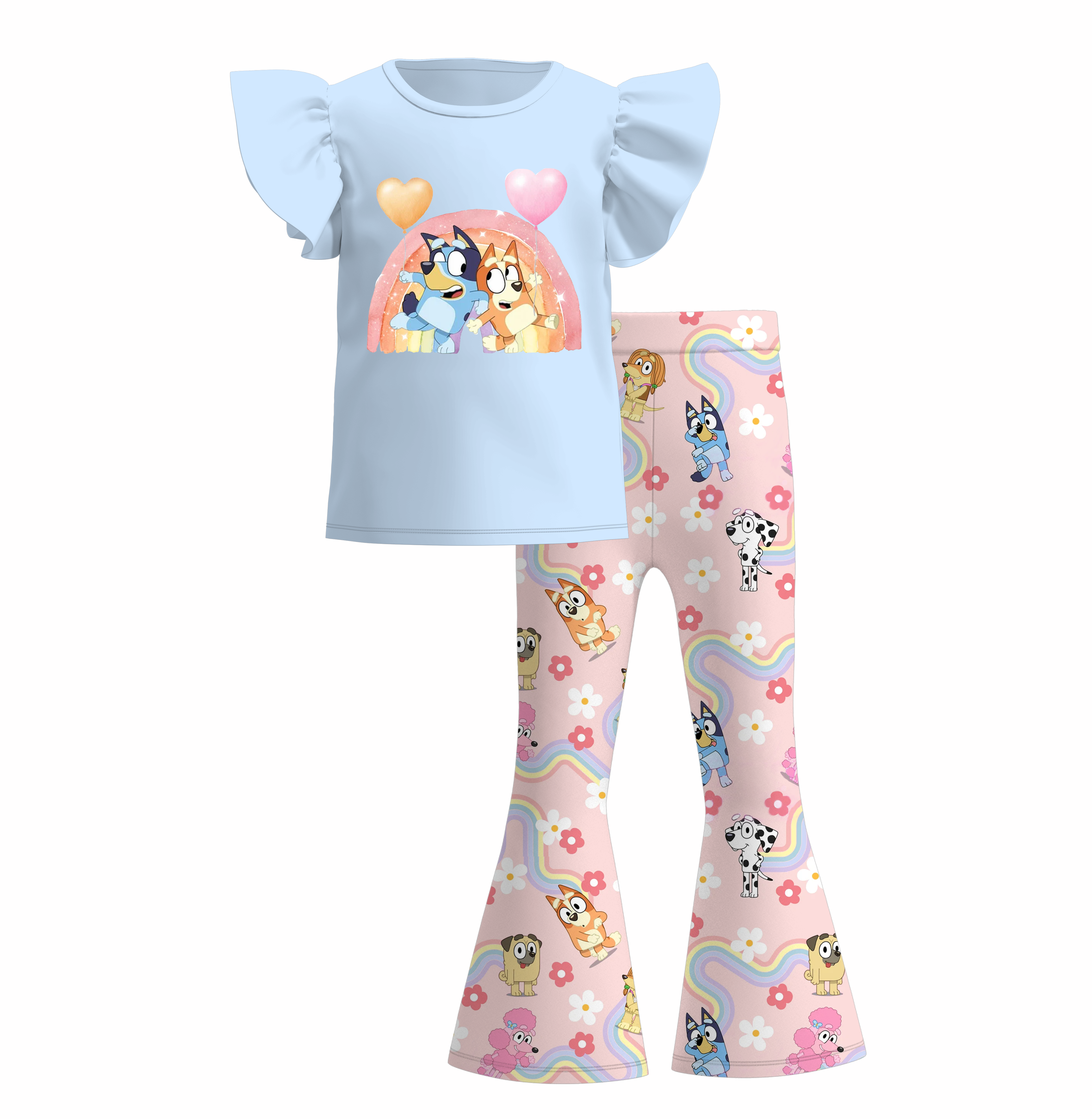 （Pre Order）Girls Cute Cartoon Print Outfit Set