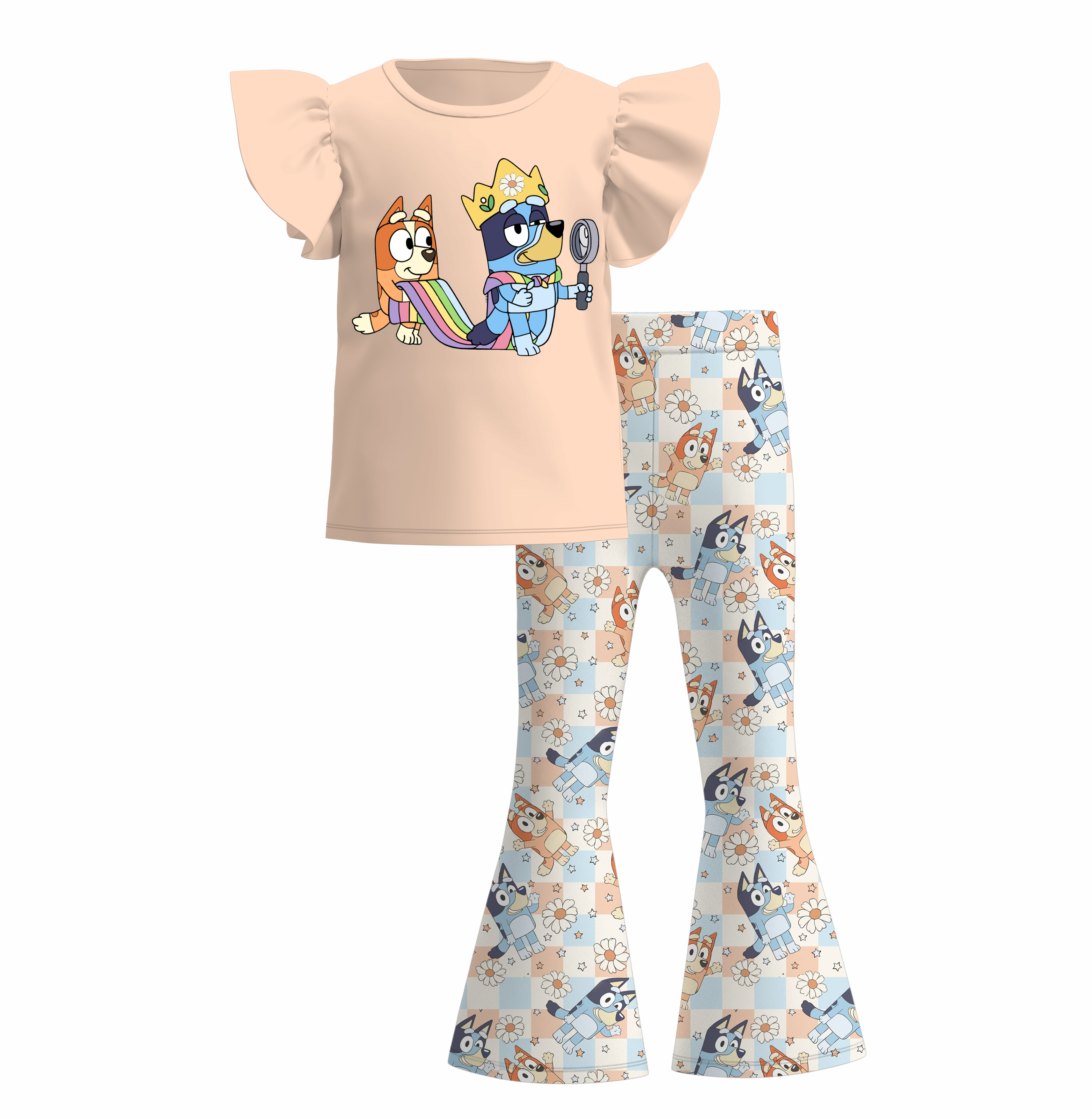 （Pre Order）Girls Cute Cartoon Print Outfit Set