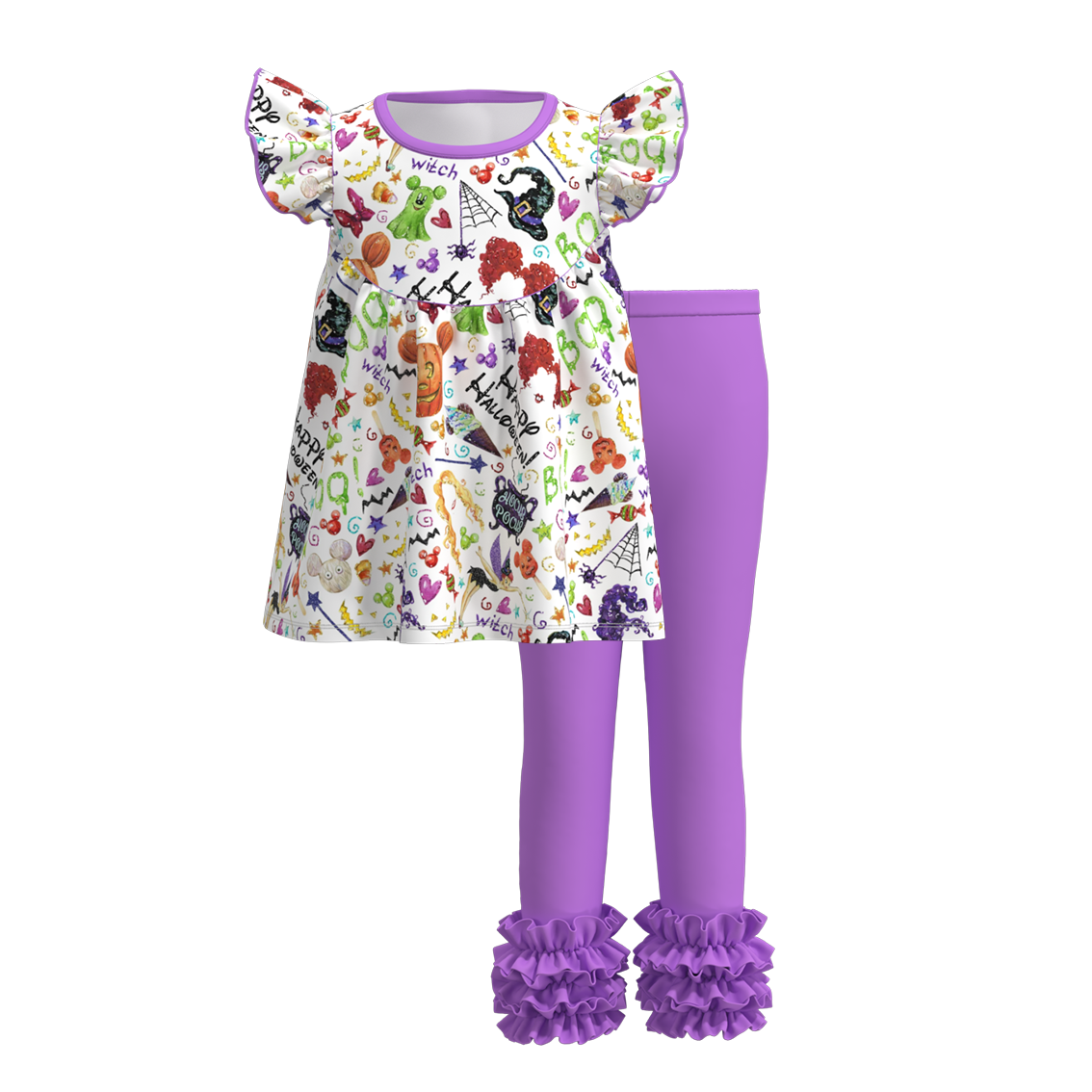 （Pre Order）Girls Halloween Print Outfit Set