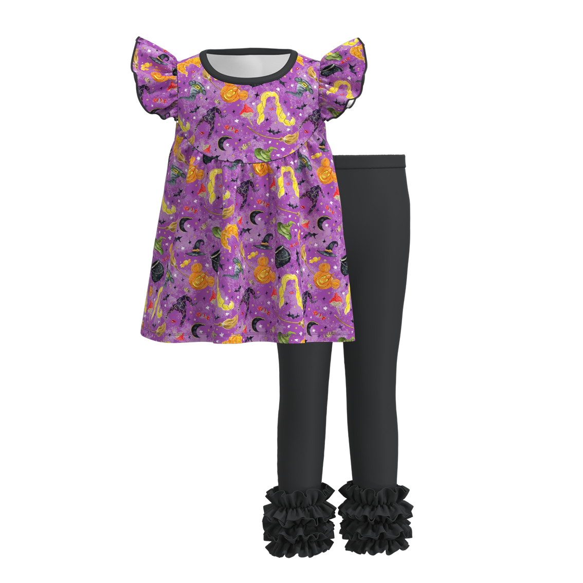 （Pre Order）Girls Halloween Print Outfit Set