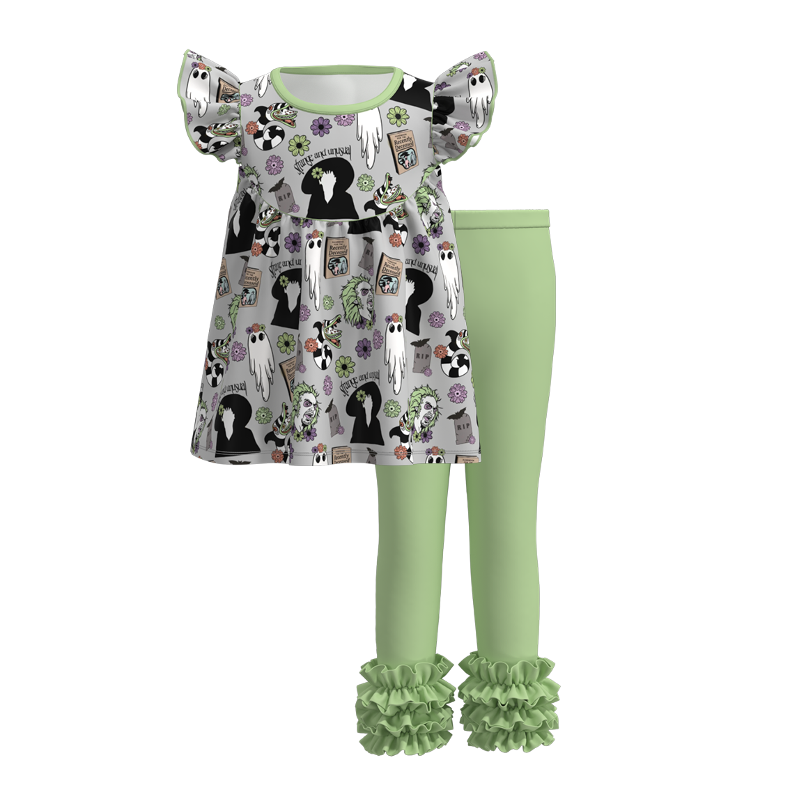 （Pre Order）Girls Halloween Print Outfit Set