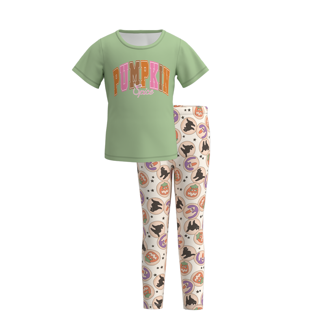 （Pre Order）Girls Halloween Print Outfit Set