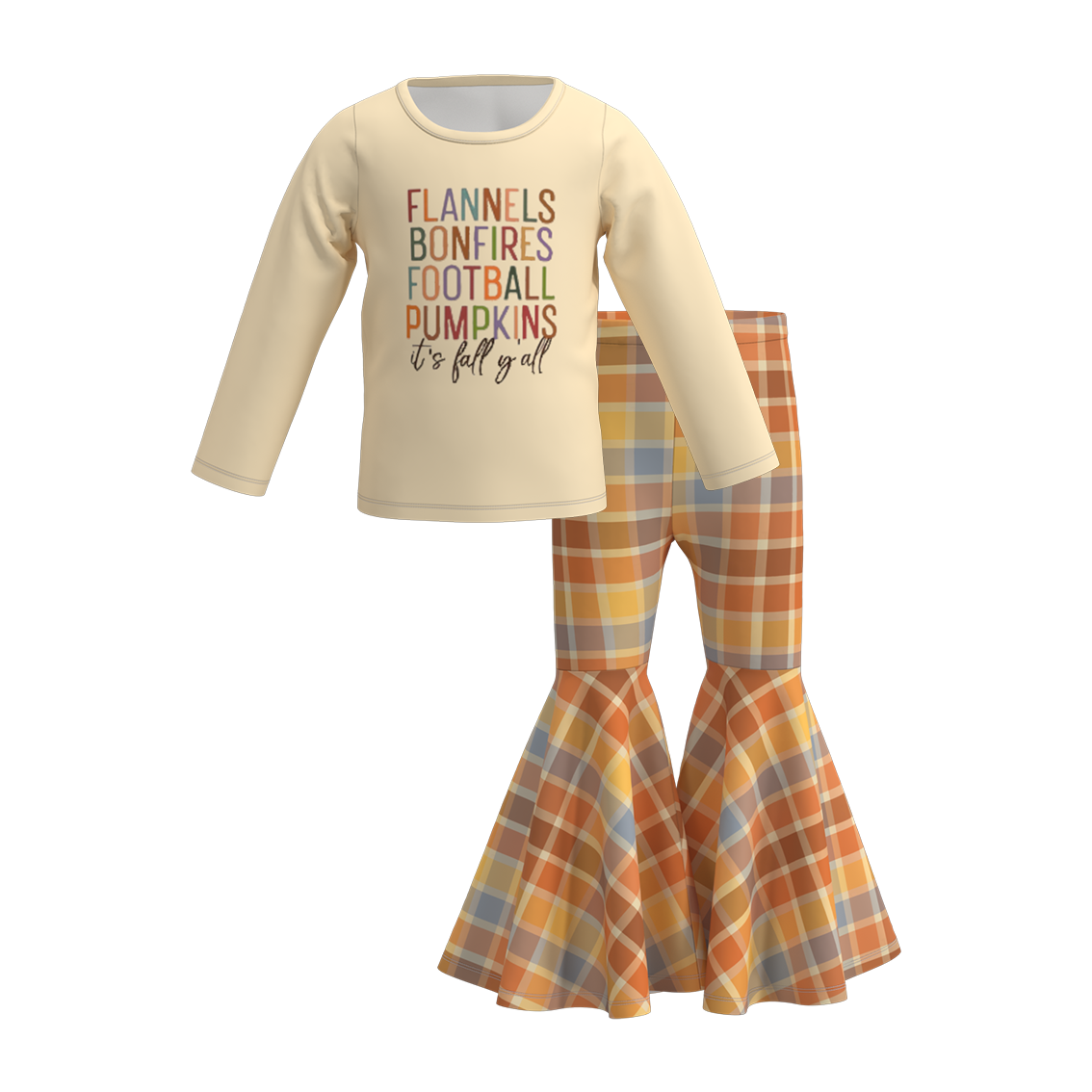 （Pre Order）Girls Thanksgiving Print Outfit Set