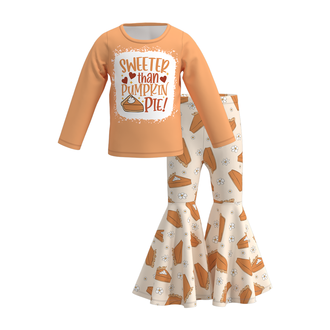 （Pre Order）Girls Thanksgiving Print Outfit Set