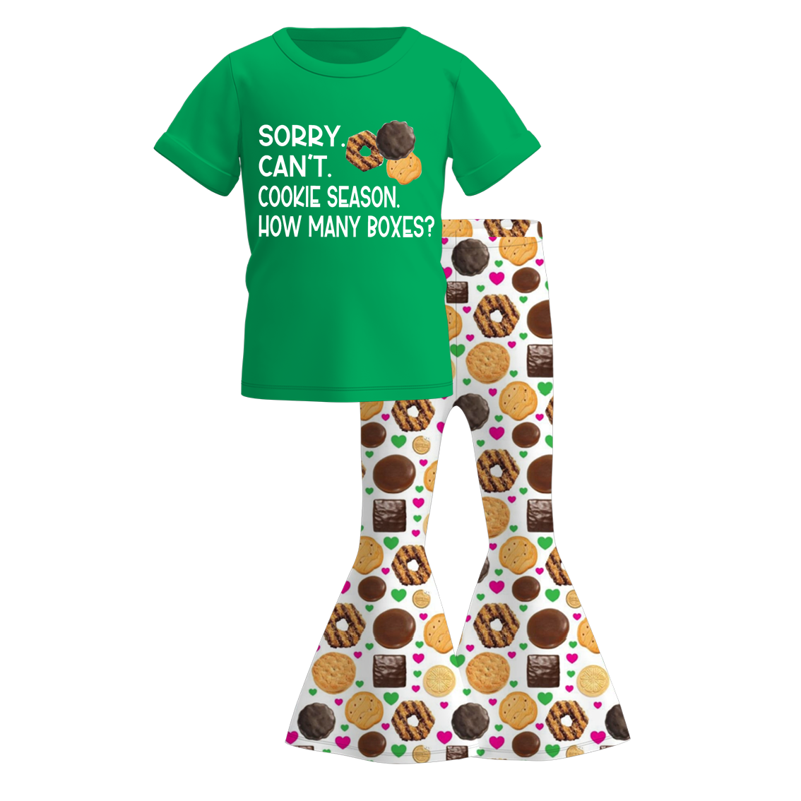 （Pre Order）Girls Scout Cookie Print Outfit Set