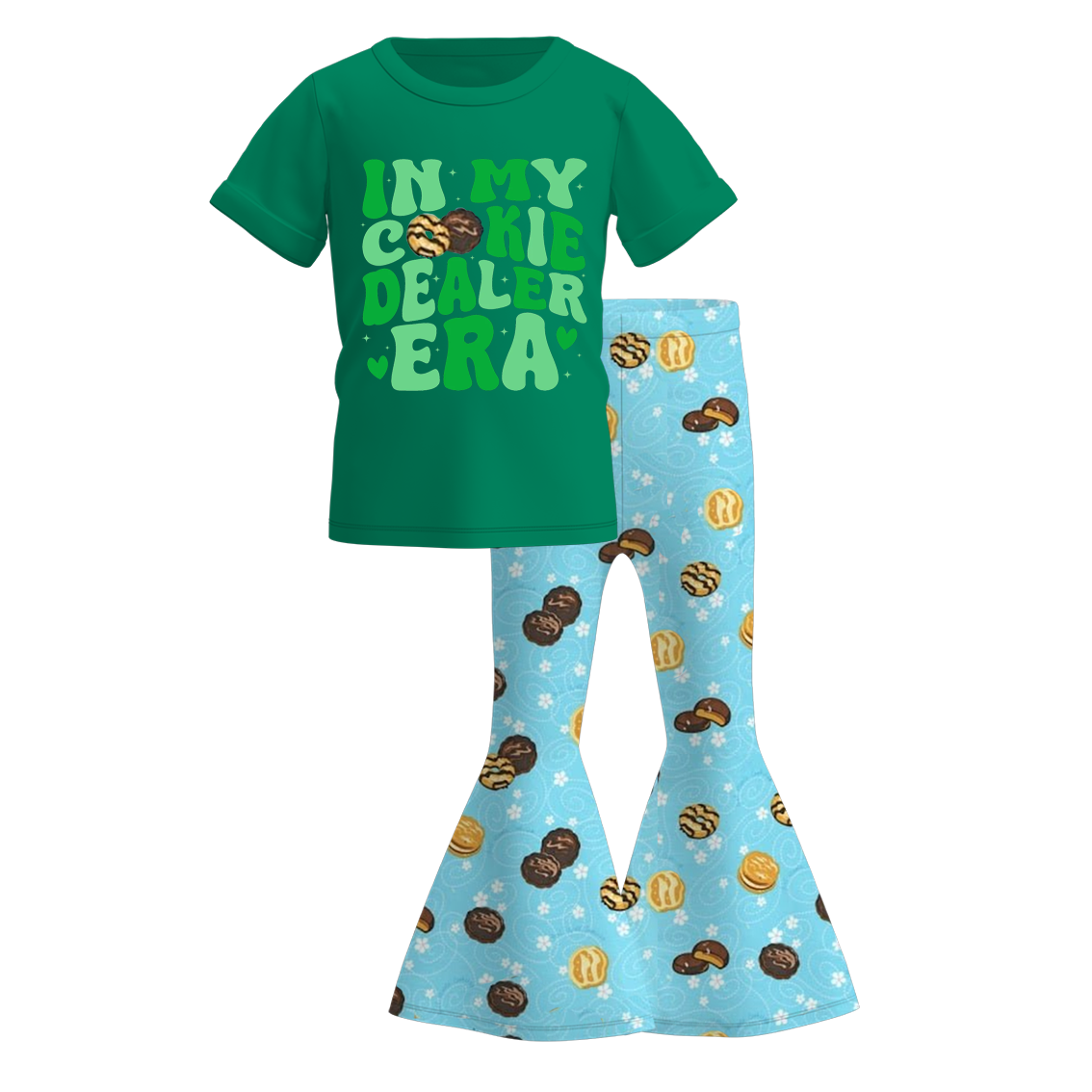 （Pre Order）Girls Scout Cookie Print Outfit Set