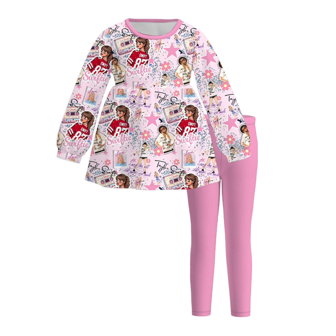 （Pre Order）Girls Fall TS Print Outfit Set