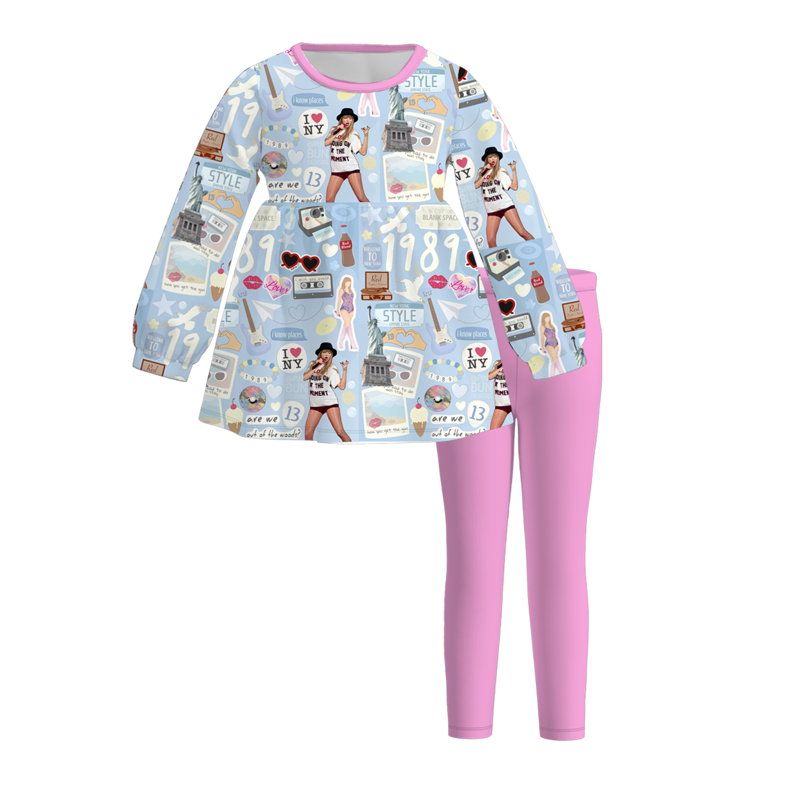 （Pre Order）Girls Fall TS Print Outfit Set