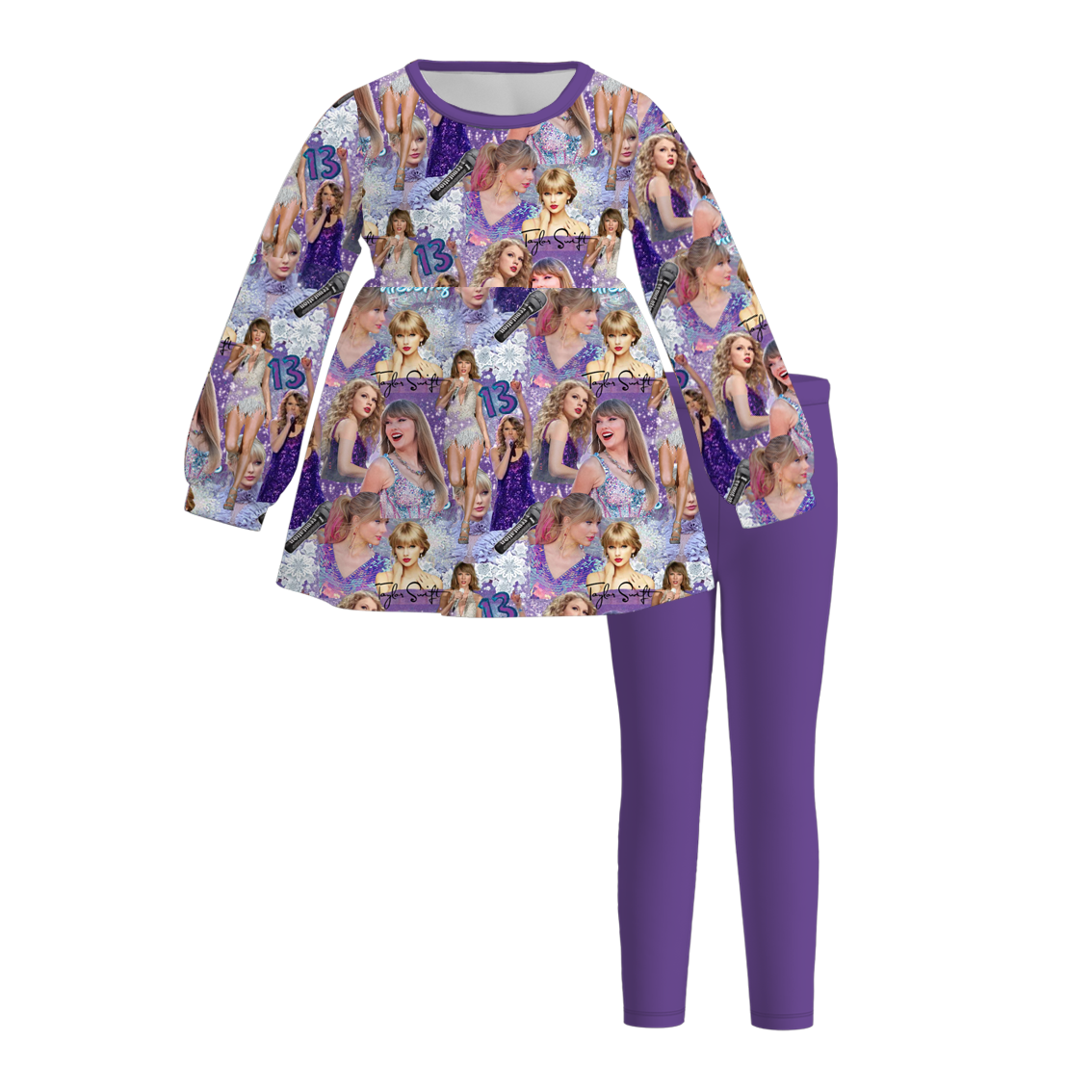 （Pre Order）Girls Fall TS Print Outfit Set