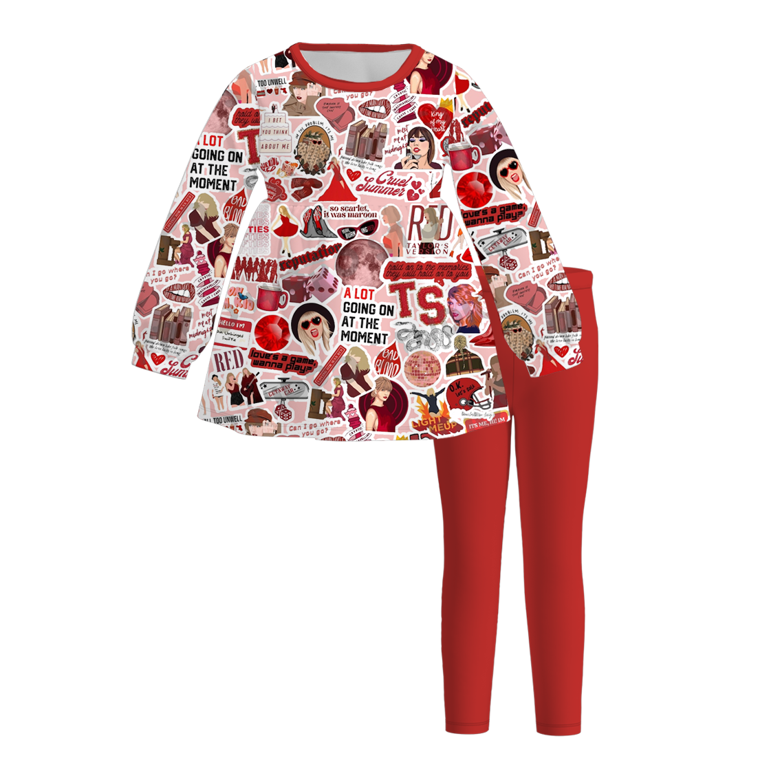 （Pre Order）Girls Fall TS Print Outfit Set