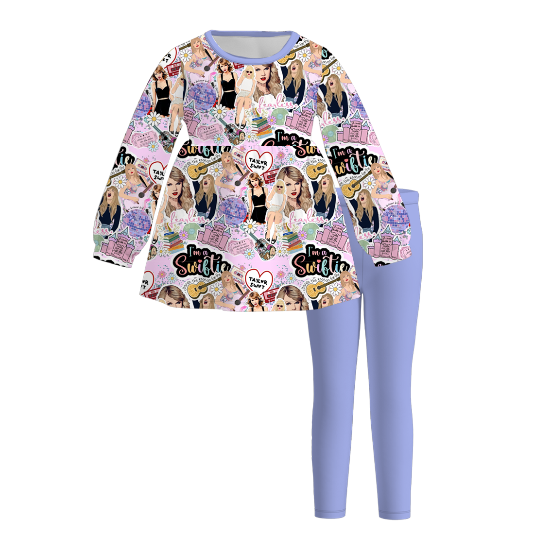 （Pre Order）Girls Fall TS Print Outfit Set